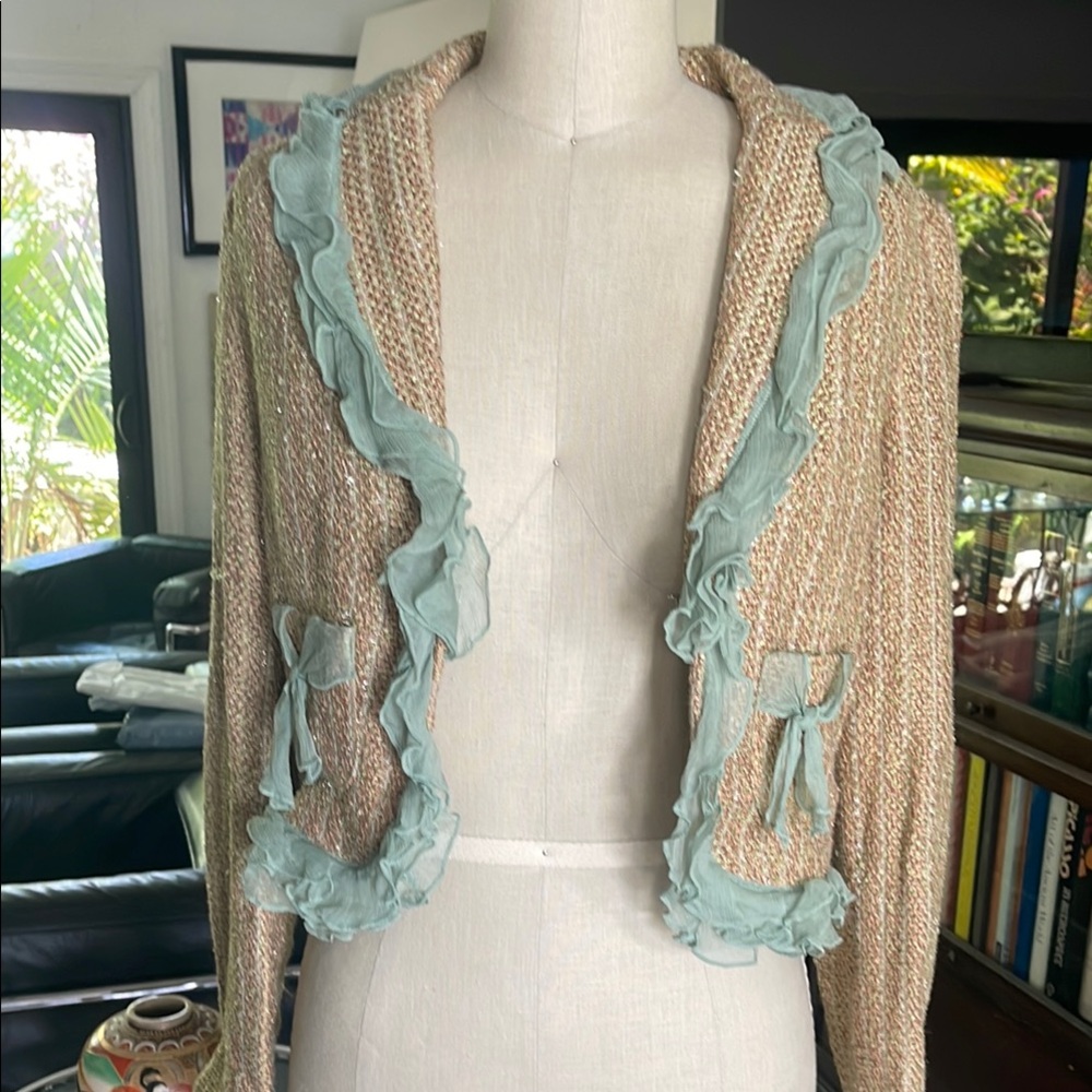 Chic Tweed Jacket with Ruffle Trim - Picture 11 of 13